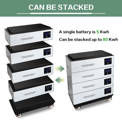 랙 모듈형 48v Lifepo4 배터리 10kwh 20kwh 태양 에너지 집합식 가정용 배터리 51.2v