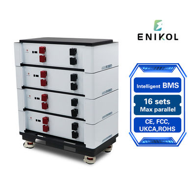 스택 할 수 있는 48v 100ah 리?? 배터리 51.2v 10kwh 20kwh 가정용 에너지 저장 Lifepo4 배터리 팩
