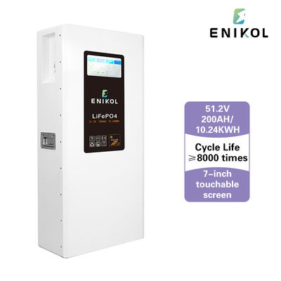 터치 스크린 51.2V 100AH 200AH 300AH 벽에 장착 가능한 LiFePO4 에너지 저장 배터리