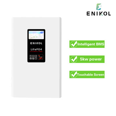 5KWH 벽에 장착된 48V 태양 전지 100ah 51.2V 태양 리?? 배터리 터치식 화면