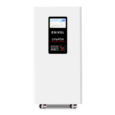 7인치 터치 스크린 51.2V 300AH 15.36KWH 용량 가정용 에너지 저장 배터리 바퀴