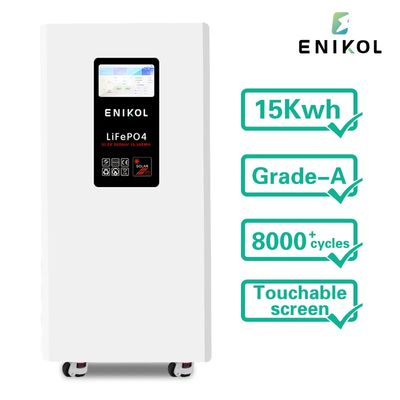 15KW 벽에 장착 된 바닥 서있는 가정 에너지 저장 배터리 은행 300AH 51.2V 바퀴와 함께